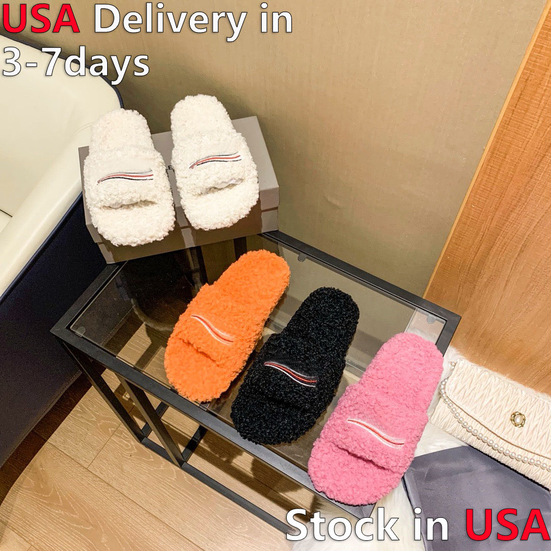Women Fur Slides Furry Slippers Designer Mules Fall Winter Homewear Slide Men Footwear Paris Luxury Comfortable Fuzzy Flip Flop Fluffy Wool 35-47