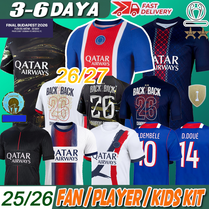 psges jersey 25 26 Kvaratskhelia O.Dembele paris st germain jersey JOAO NEVES D.DOUE soccer jersey HAKIMI maillot de football BARCOLA N.MENDES PA-image-979610405