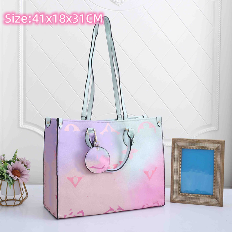 Large Capacity Ombre Tote Bag 41x18x31CM - 2-in-1 Pink Gradient Shoulder Bag with Coin Purse, Spacious Work & Travel Handbag for Women dhgate AAA