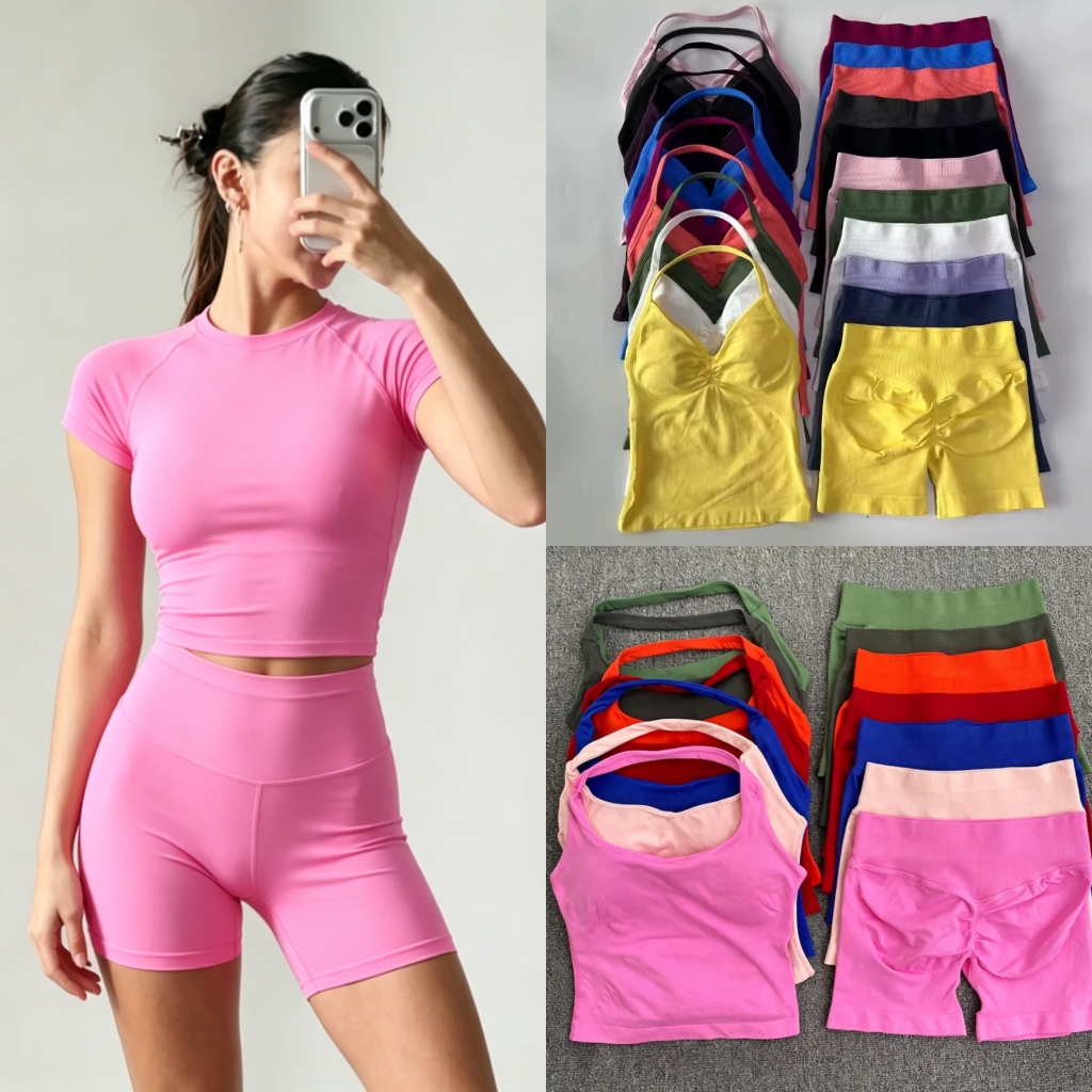 Designer Dyfn gym set Dyfnes Strappy Bra shorts top flares Women Leggings Yoga Fitness Clothing Padded Tank Top Workout Vest Longline Outfits Spo-image-840670983