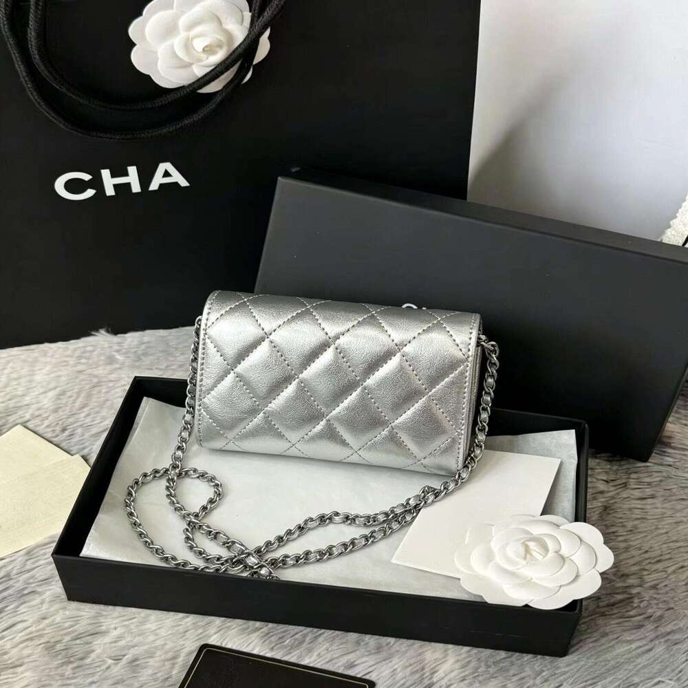 Classic Designer Bags For Women Shiny Patent Leather Quilted Crossbody Bag Luxury Women's Mini Purse Classic Flap High Quality Card Bag Wallet