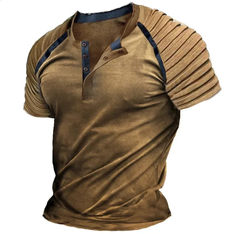 Mens Casual Henley Collar T Shirt Fashion Raglan T Shirt Plain Slim Daily Short Sleeve Tshirt Patchwork Tops Tees Mens Clothing 260601BJ