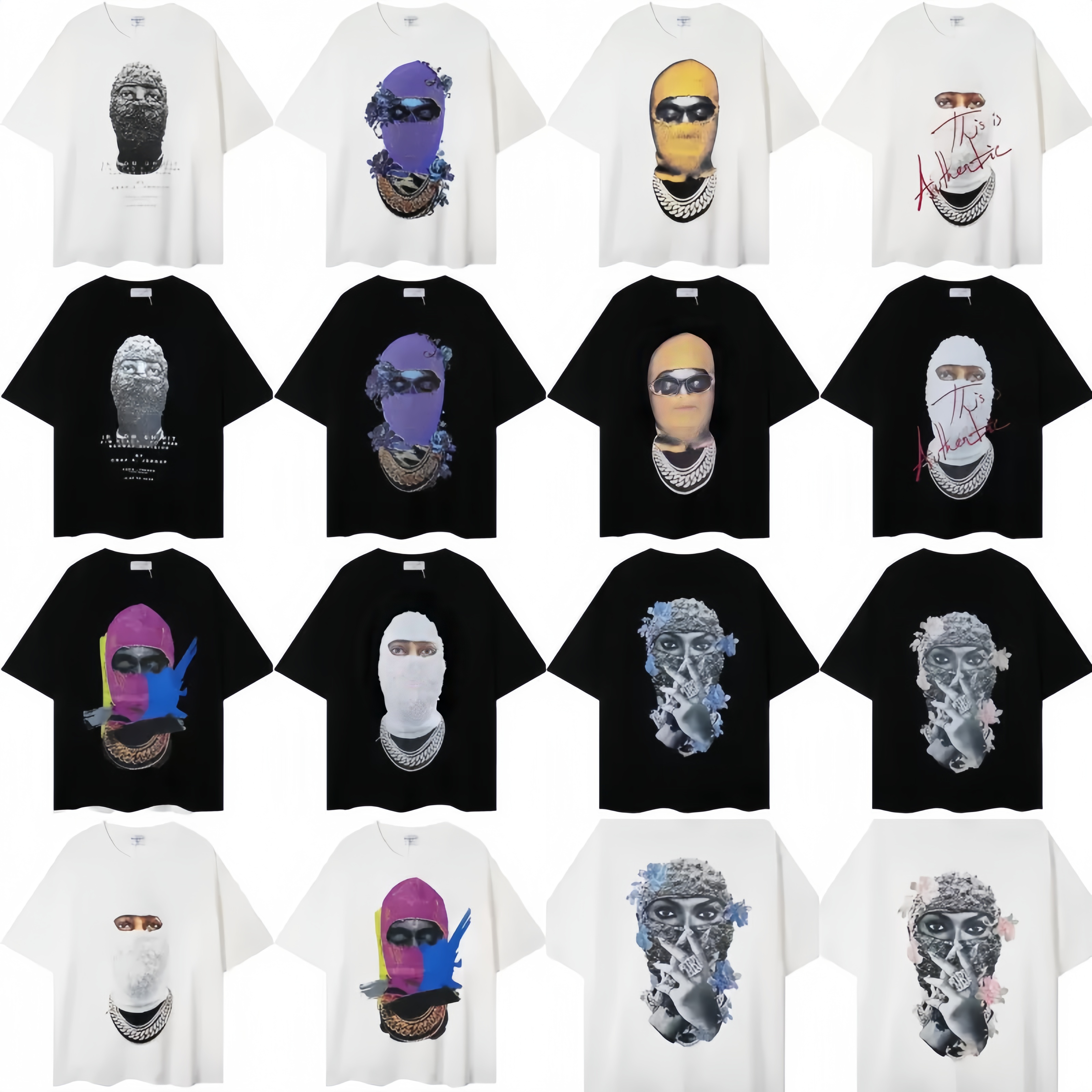 T-shirts pour hommes hommes femmes de haute qualité perle mode d'été lâche Streetwear T-shirts lettre masquée imprimé décontracté à manches court