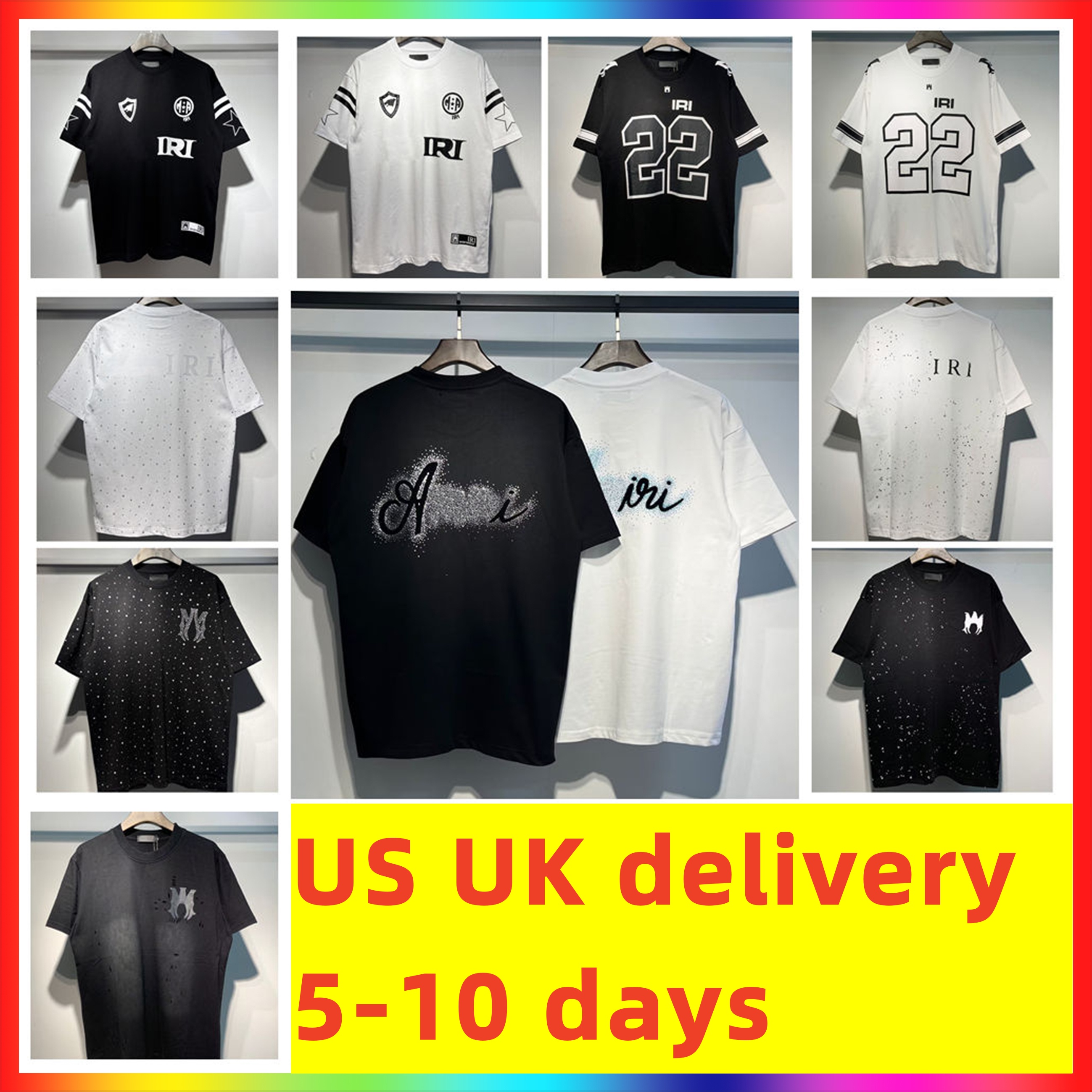 5A Designers T Shirts Summer Graphic T Shirt Fashion amiritshrit Man Tees Popular Women's Loose Letters Print Tops Cotton Casual High Street-image-890956498