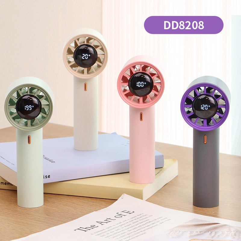 10 Speed LCD Turbine Handheld Fan USB Fast Charge High Power Portable Outdoor Mini Cooler-image-1108670844