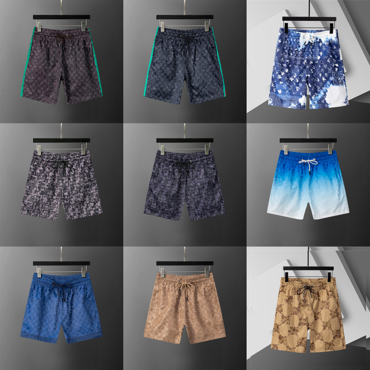 Designer Color Vacation Men Shorts Beach Swim Short Men Letter Logo Travel Colorful Camouflage Gradient Embroidery Shorts Pockets Elastic Waist M-image-1108709650