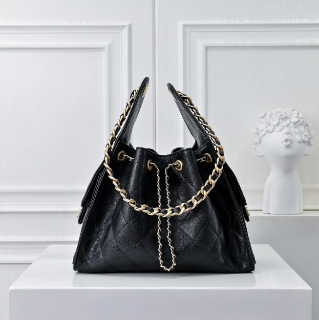Designer Bag Luxury 25c hobo bag 25Bag Handbag Caviar suede Leather Shoulder Bag Super Quality Chain Bucket Bag Purse with side pockets Drawstring b