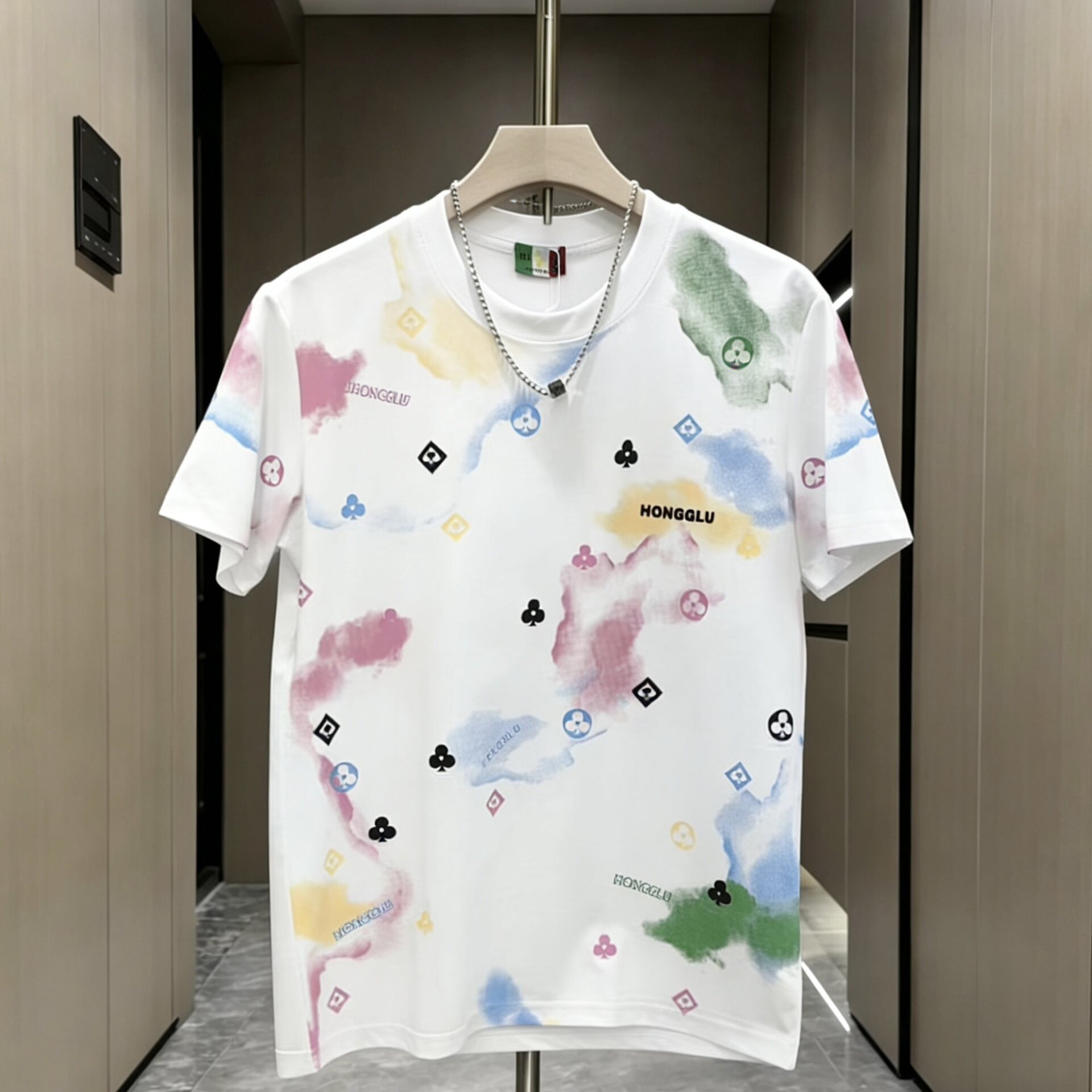 Letter Trendy bedrukt ontwerper geschilderd hoog T-end shirt Casual trend merk huidvriendelijk ademend gepersonaliseerde casual korte mouwen voor he