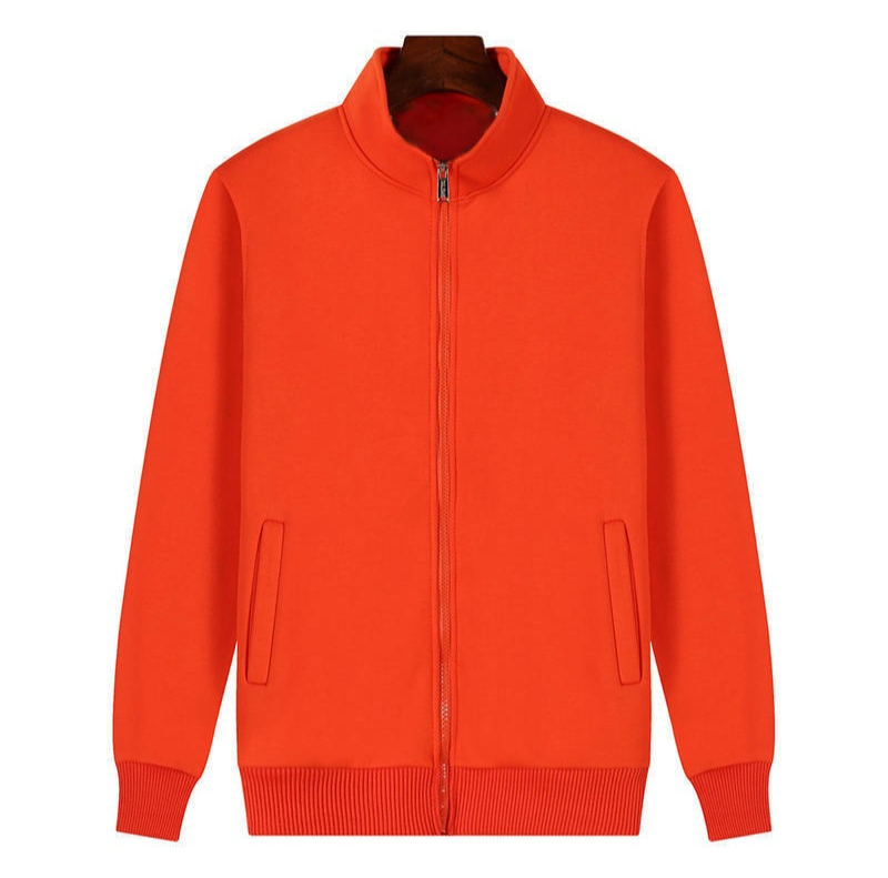 A609 New Style Stand Collar Thick Zip Up Sweatshirt Couples Outerwear-image-1108735834