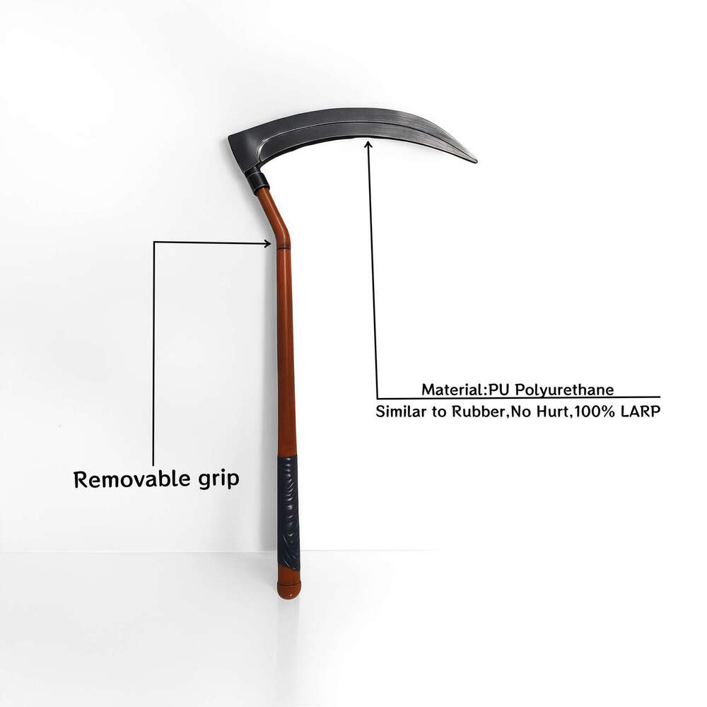 Grim Reaper Scythe PU Prop, Safe Soft Simulation Weapon for Halloween Cosplay, LARP, and Costume Parties-image-1108666324