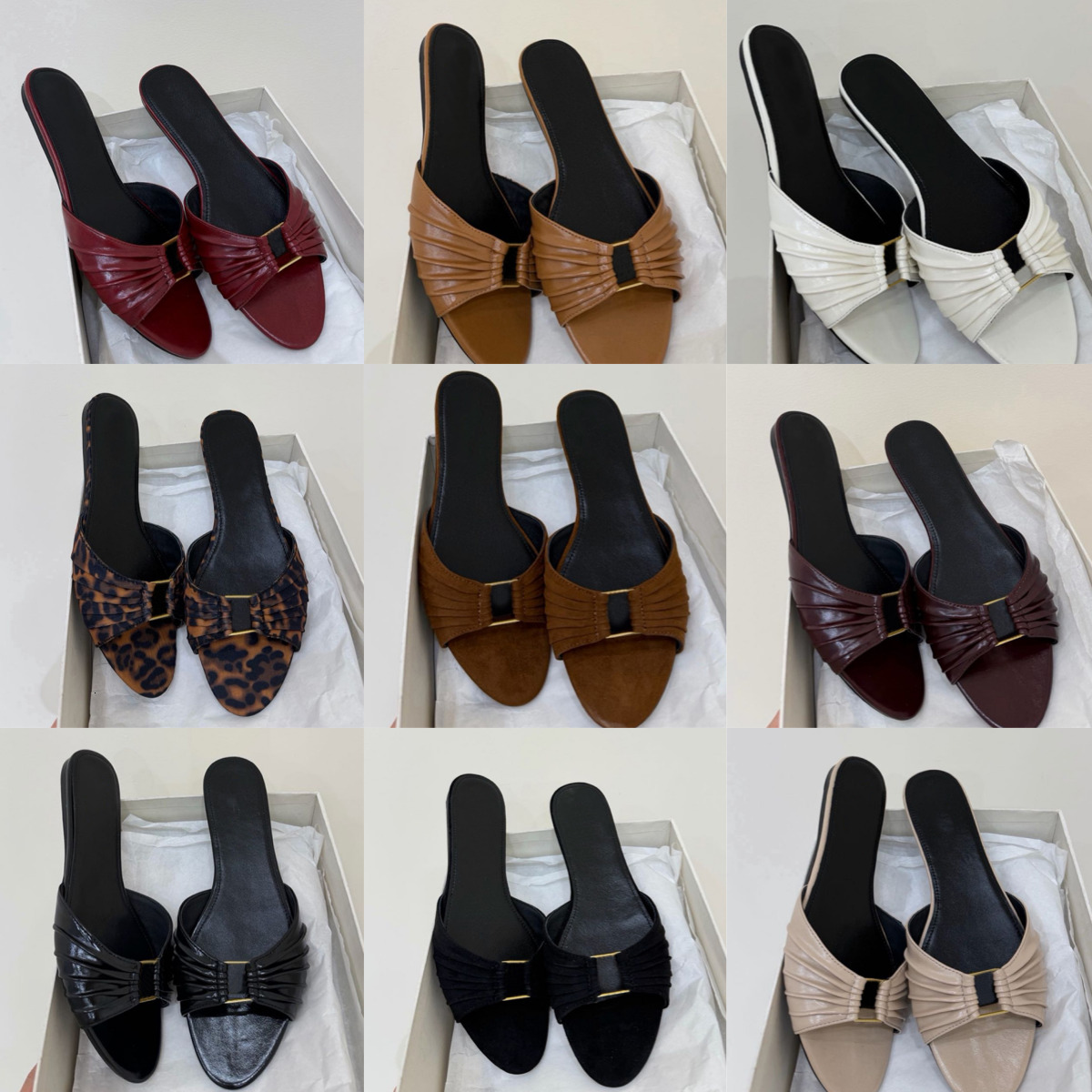 designer shoes Sandal Designer Mules Beach Colorful Vacation Babylone Slides Leopard Print Slipper For Women Leather Summer Shoes Casual Flat
