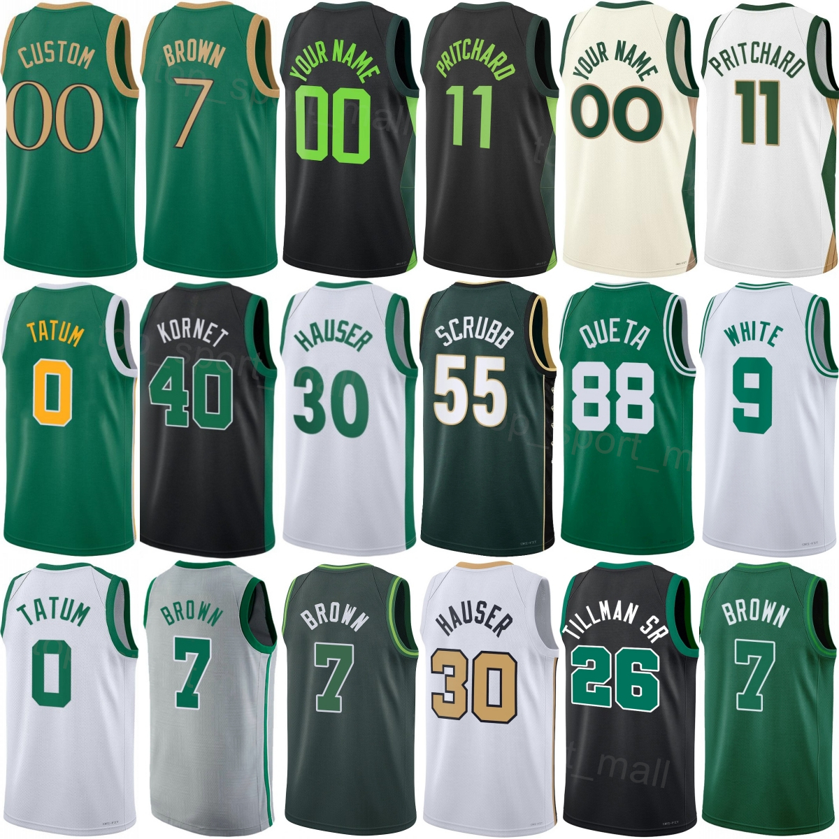 Print 2026-2027 Basketball Jaylen Brown Jerseys 7 Men Youth Women Jayson Tatum 0 Payton Pritchard 11 Derrick White 9 Neemias Queta 88 Nikola Vuce-image-787895965
