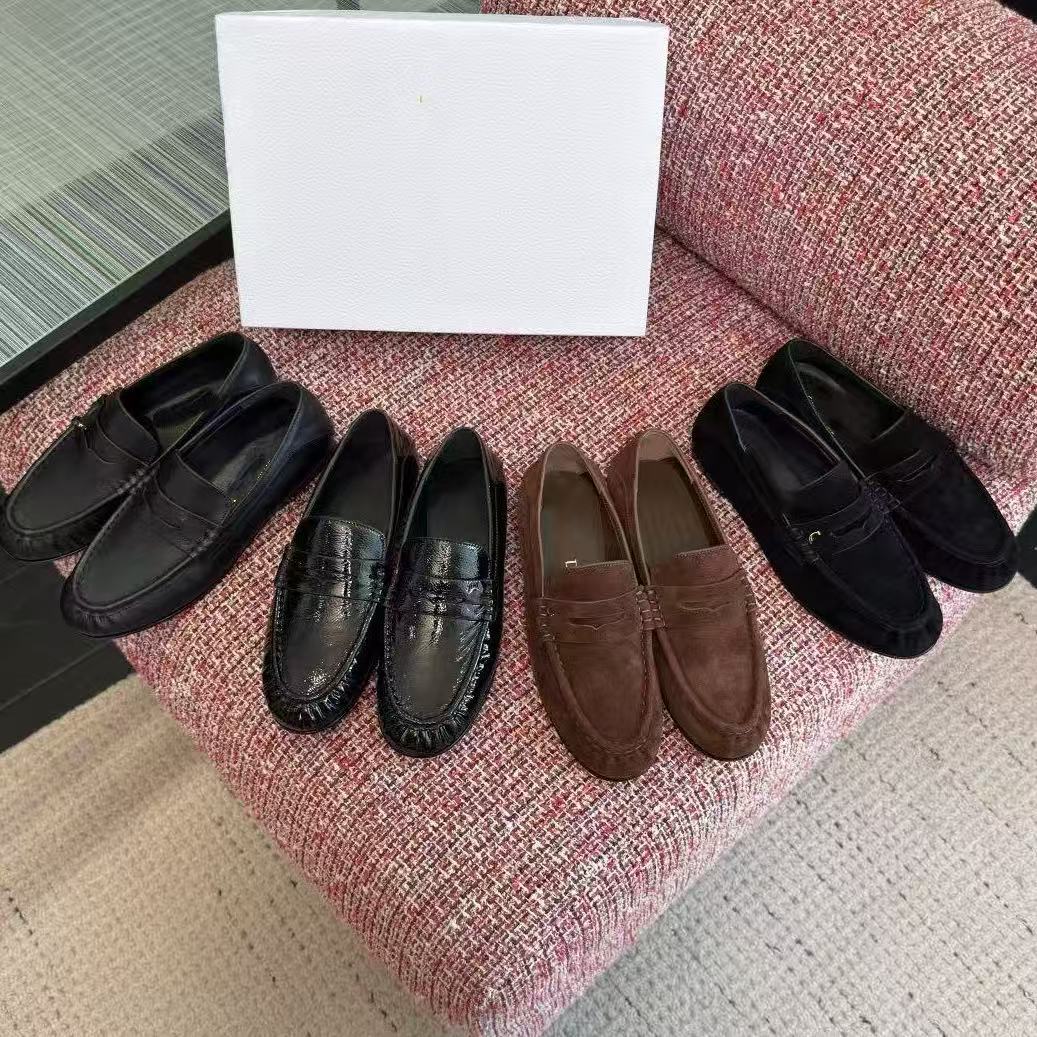 Hochwertige klassische Wildleder-LoaferLuxury Genuine Leather Unisex Mules Designer Inspired Backless Loafers Slip On Comfort Flat Shoes With Box