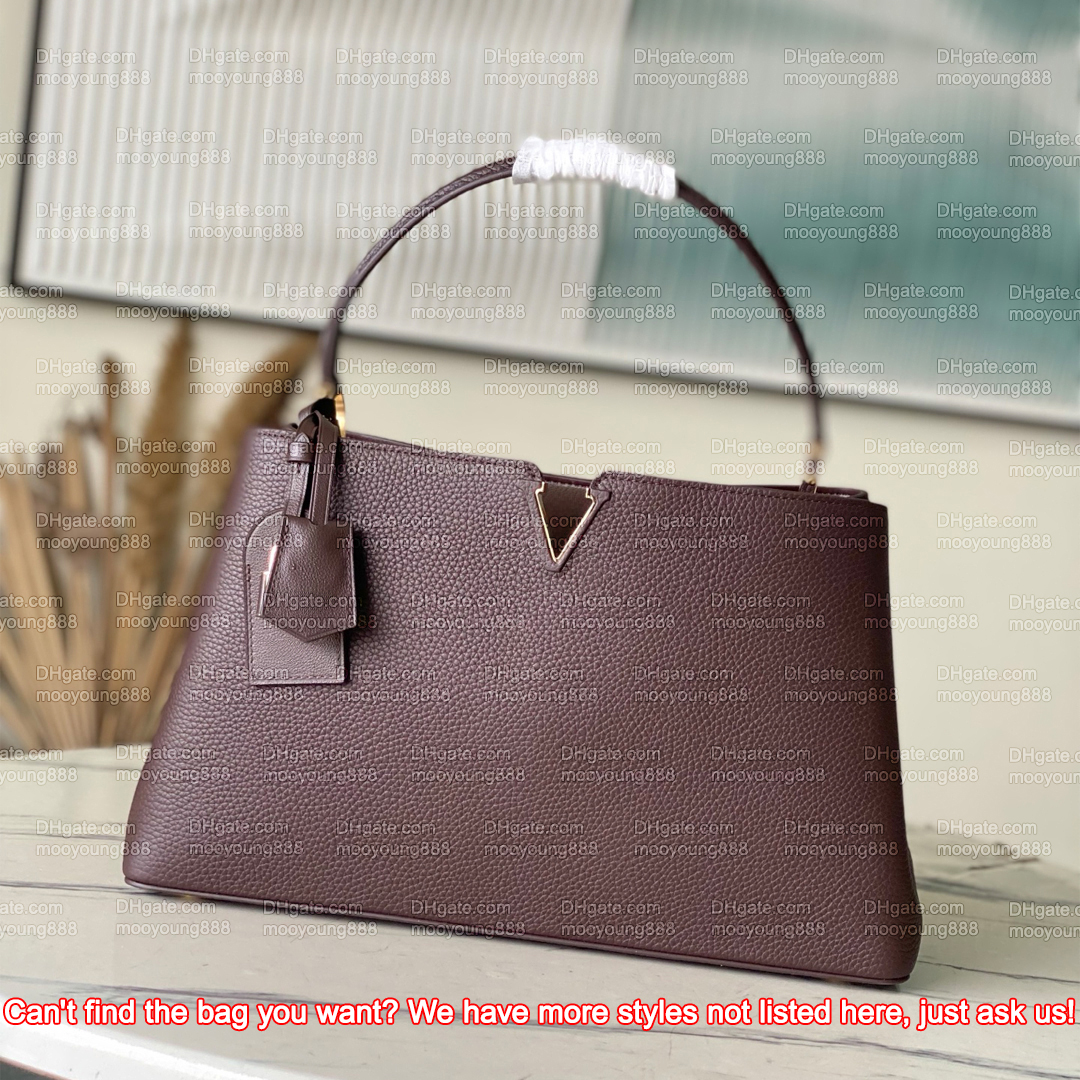 12A Upgrade Mirror Quality Designer Tote Bags for Women 37.5cm Capucines Shopping Bag Grained Leather Handbags Luxury Coffee Purse M26319