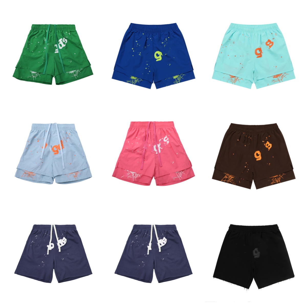spideredColorful Shorts Designer Pant Streetwear Women Luxury American Street Fashion Men Cotton High Quality 555 Letter Print
