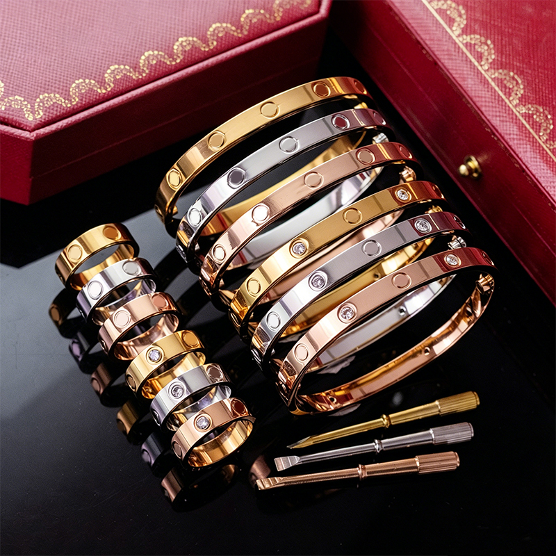 Charme Marque Bracelet Bague Ensemble Tournevis Haute Qualité En Acier Inoxydable Or 18 Carats Mâle et Femelle Bijoux Designer De Mode De Luxe