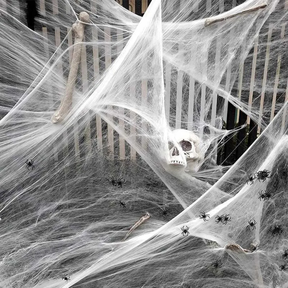2026 Decoraties Kunstmatig Spinnenweb Rekbaar Spinnenweb Scary Party Keulen Halloween Parfum Decoratie Voor Bar Spookhuis Scène Rekwisieten Gratis v