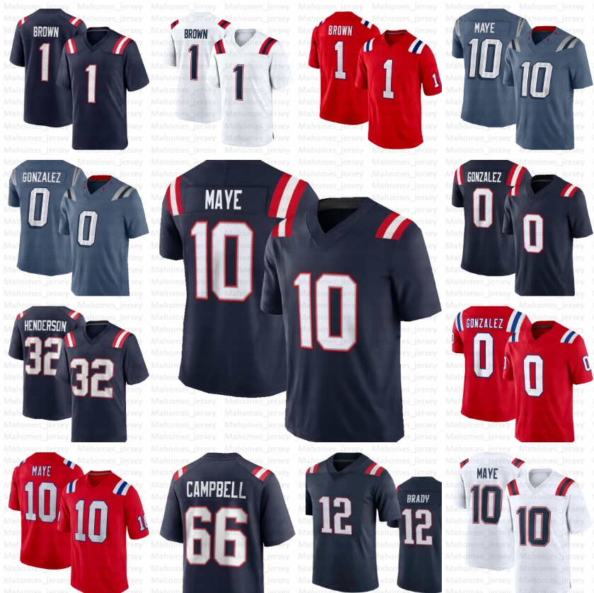 New Drake Maye Christian Gonzalez Patriotses Jersey A.J. Brown Will Campbell TreVeyon Henderson PatriotsJersey Vrabel Boutte Stevenson Football J-image-999076365