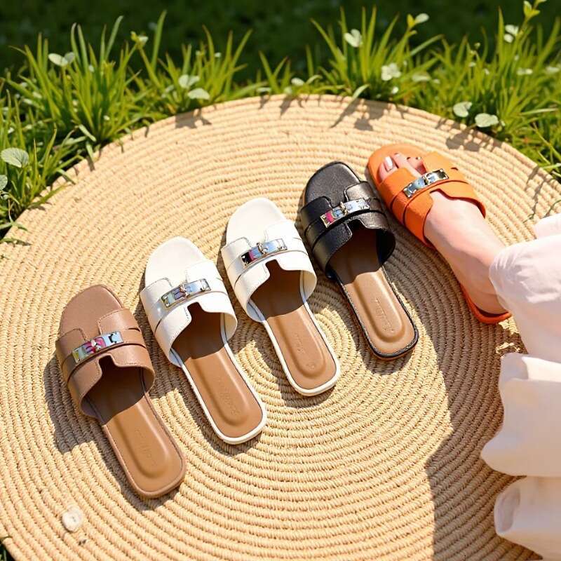 Sandals Women Wedges Slides Slippers Summer Arch Support Casual Footwear Breathable Work Beach Shock Absorption Leisure Luxury Shoes