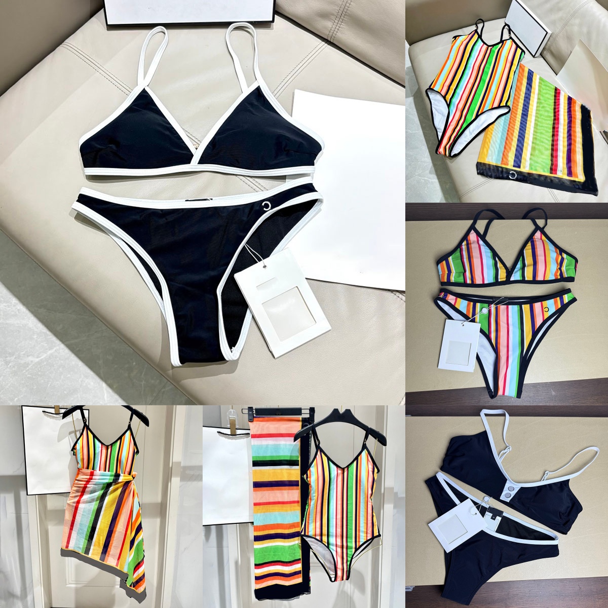 Designer Women Sexy Bikinis V Neck Bra Triangle Swimsuit Split Swimwear Holiday Beach Y2K Style Casual Swimsuits Brand Vintage Monokini