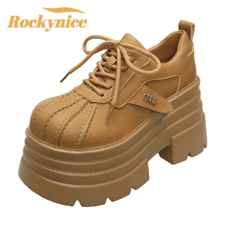 Multi-Size Men Women Invisible Elevator Shoe Kits 2026 Spring Womens Leather Sneakers High Platform Lace Up Casual Thick Sole 10Cm Heels Walking Sho