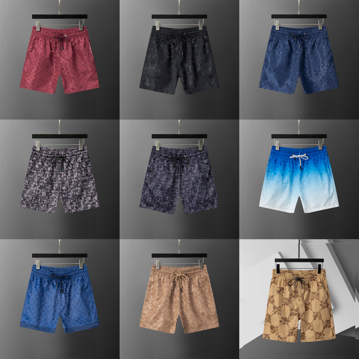 Hot Sale Beach Swim Short Men Letter Logo Designer Color Vacation Travel shorts Colorful Camouflage Gradient Embroidery Shorts Pockets Elastic Wa-image-1108709124