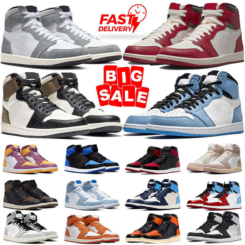 Top 1 1s High Men Women Basketball Shoes Leather Designer Trainers Hyper Royal Black Toe Denim Dark Mocha Bloodline Outdoor Sneakers Size 36-47