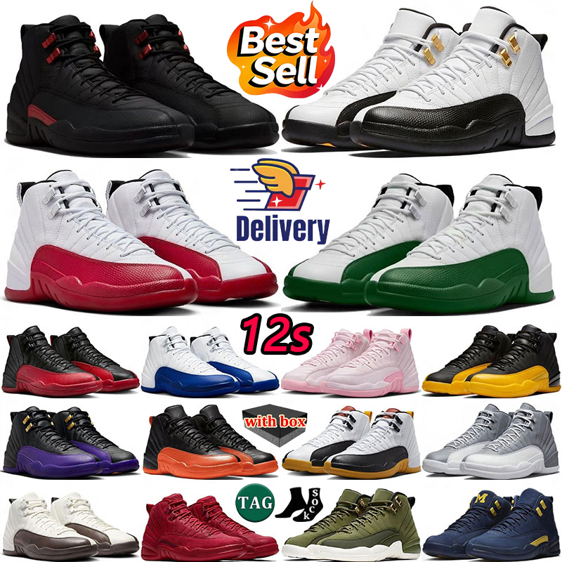 With Box Designer 12 Cherry 12s Mens Basketball Shoes Gym Red Playoffs Fieled Purple Melo Stealth Brilliant Orange Wolf Grey Flu Game Royalty Sports