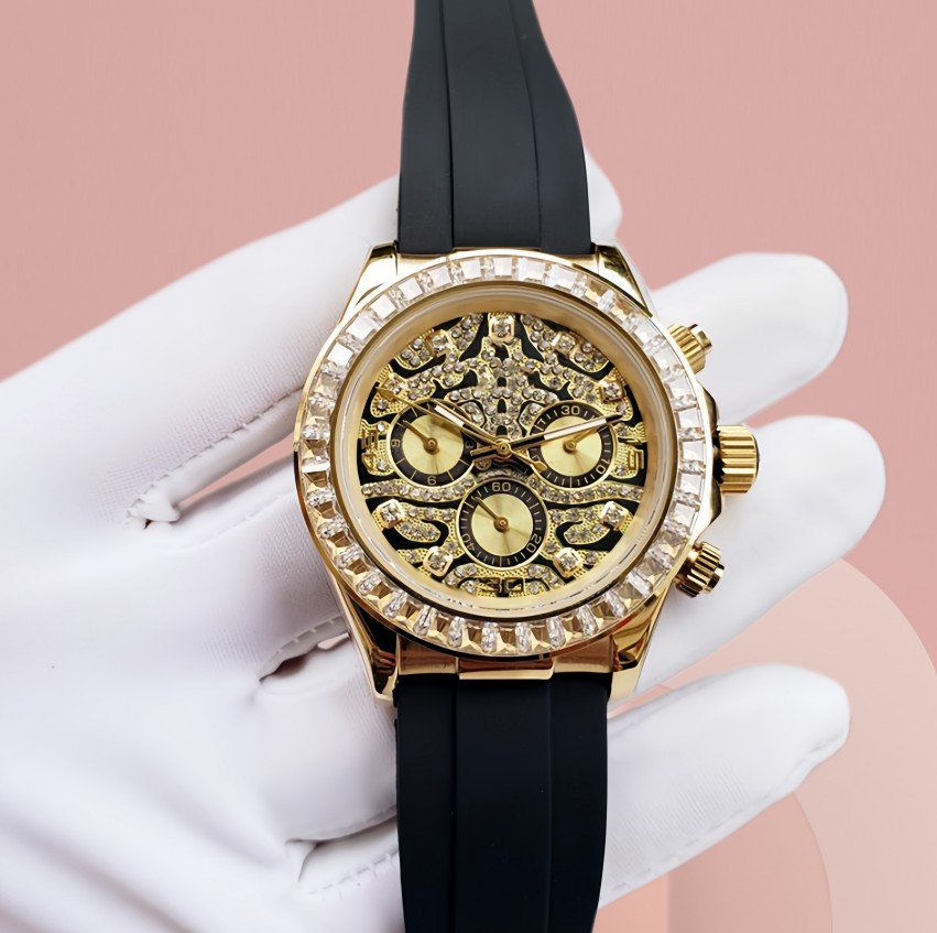 Men's Diamond Ring Luxury watch automatic movement watch full stainless steel sapphire glass super bright 40mm luxury watches Buyers' Pick