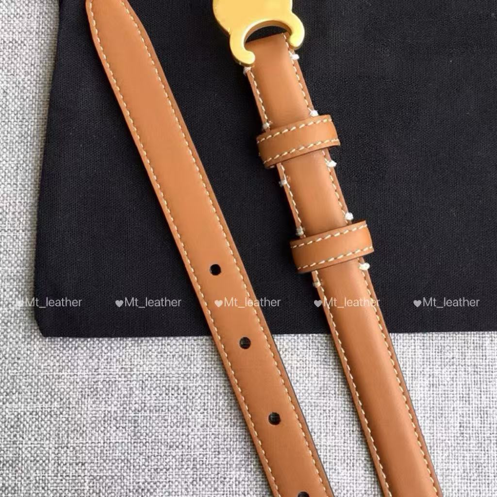 Women Designer belt Genuine Leather Belts For Women classic waistband Shiny Gold Silver Buckle width 1.3cm 1.8cm 2.5cm women thin belt with gift-image-872493335