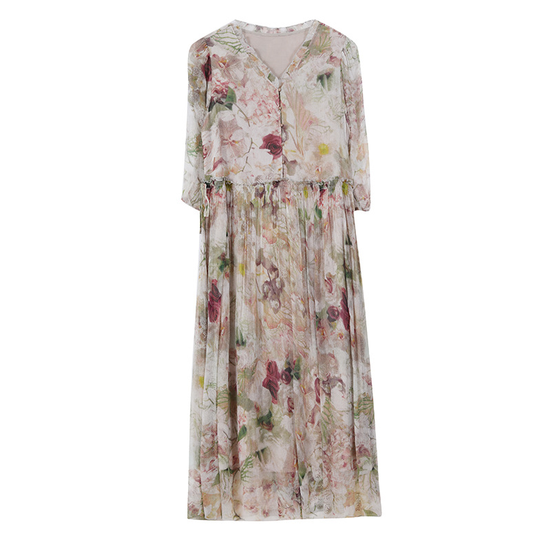 Silk dress for women summer 2025 new mom temperament slim slimm