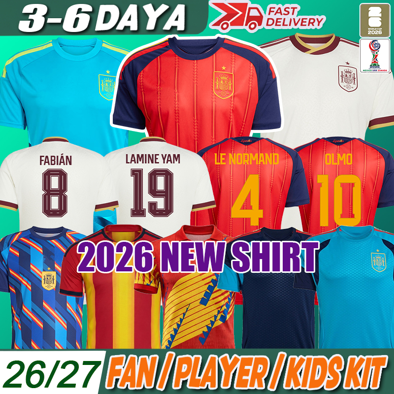 2026 spain world cup jersey Lamine Yamal Soccer Jerseys PEDRI Fermin Lopez Pau Cubarsi jersey AIVARO MORATA player fans football shirt long sleev-image-974164124