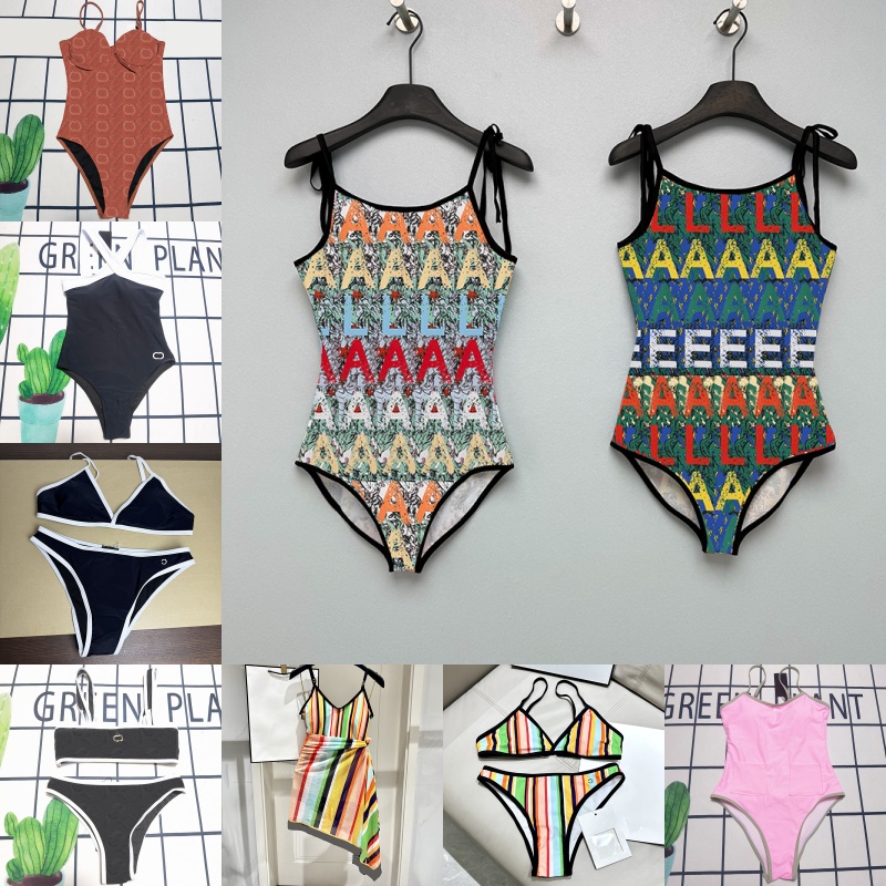 Vintage Striped Bikinis Sporty Bra Briefs Scarf Women Split Halter Swimsuit Swimwear Summer Beach Pool Party Diving Surfing Yacht Bathing Suit-image-630646853