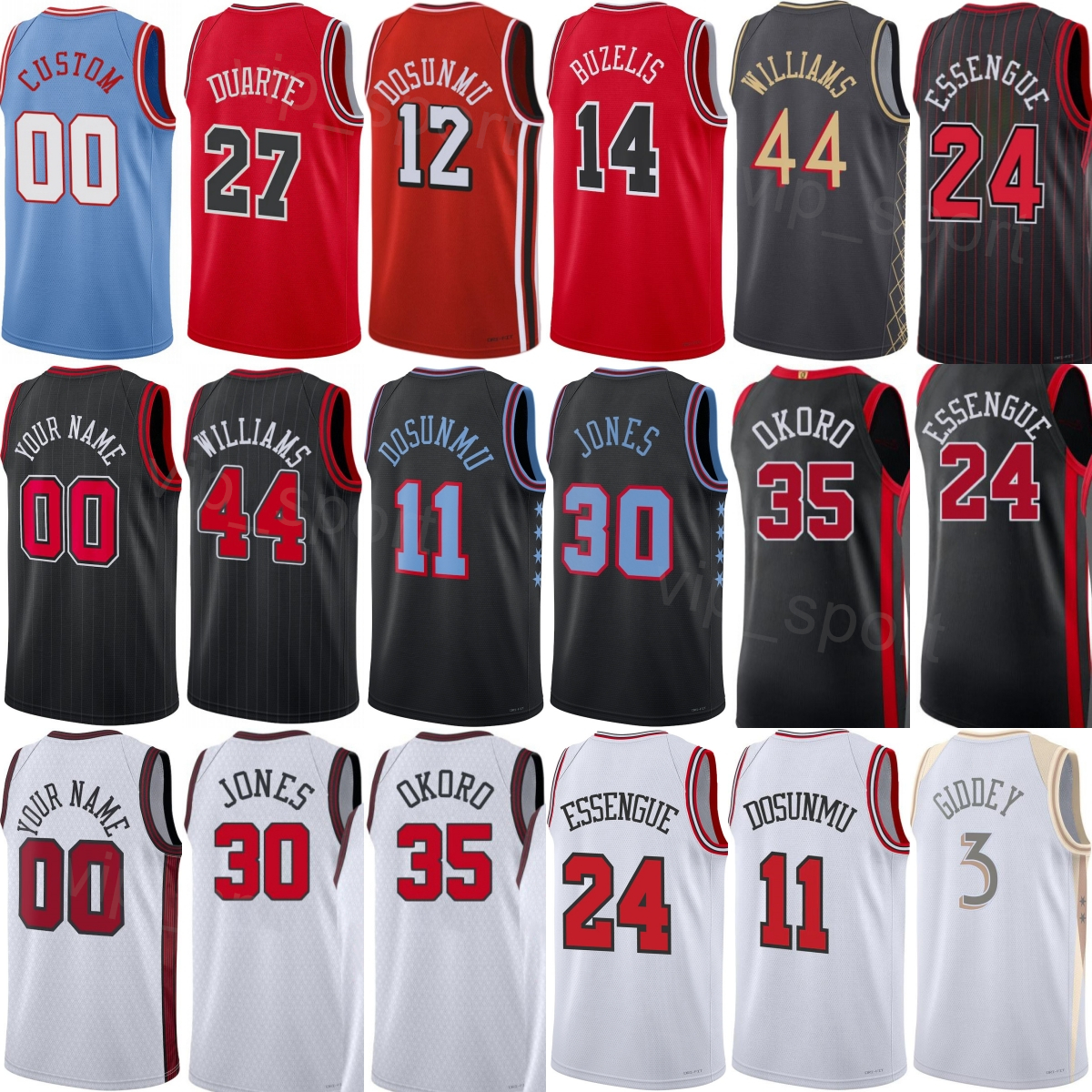 Print 2026 2027 Basketball Jalen Smith Jerseys 25 Guerschon Yabusele 28 Zach Collins 12 Rob Dillingham 7 Isaac Okoro 35 Leonard Miller 11 City Ic-image-921329300