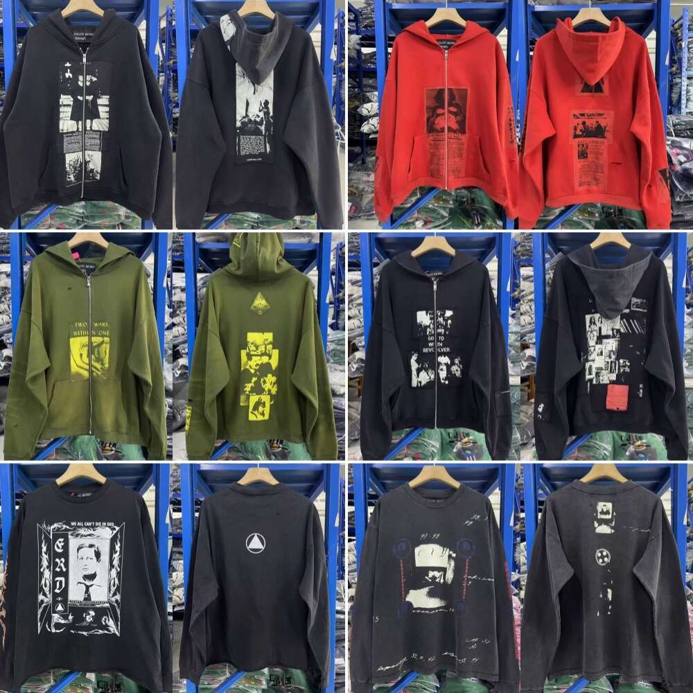 erd hoodie Depressed Rich Son hoodies for men fashion zip up hoodie women leisure sweatshirt washed distressed tech fleece pullover men pull grap-image-970430779