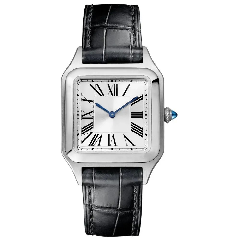 U1 Top AAA luxury Designer DUMONT Watch Mens Ladies Rectangular case Quartz movement Real Leather High quality trends Elegant noble Montre De Luxe U