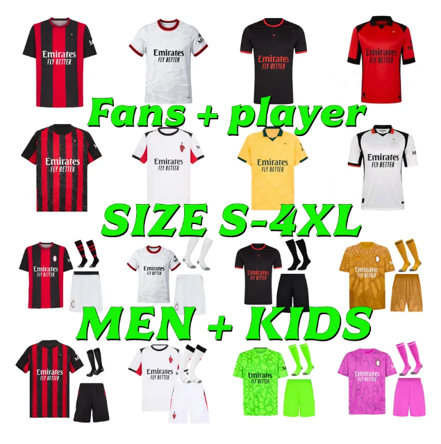 25 26 27 RAFA LEAO Ac Milanse Soccer Jerseys Player version 2026 2027 GIMENEZ NKUNKU RABIOT SAELEMAEKERS PULISIC FOFANA FULLKRUG MODRIC Football-image-775588467