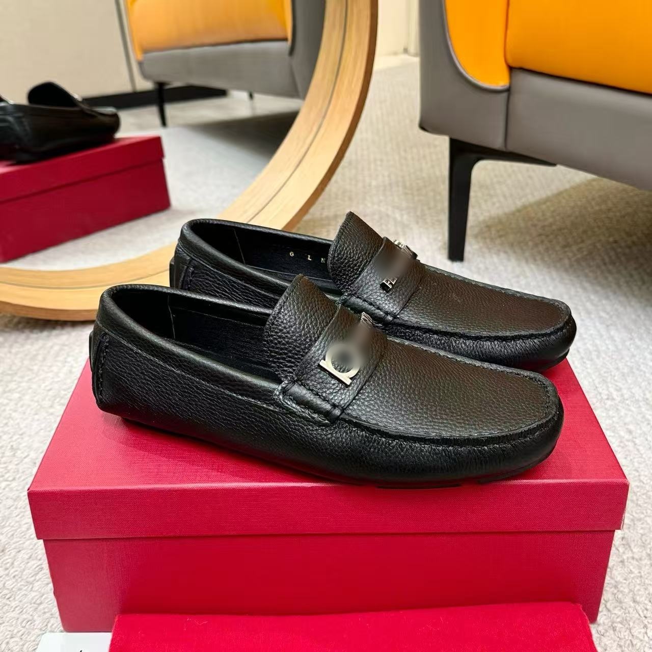 Flat Shoe Designer Luxury Penny Loafer Mule Black White Grey Womens Stylish Brand Hot Navy Modern Casual Summer Fall Light Street Low Buckle Strap L