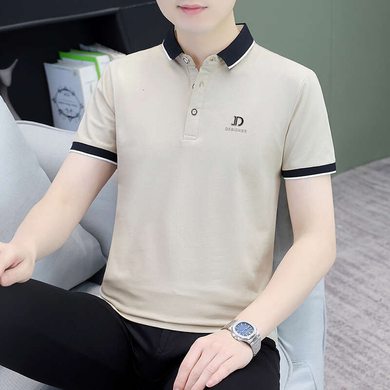 Luxury Brand Designer Clothes 2026 Short Sleeve Turn Down Collar Polo Trendy Casual Embroidered Men's Cotton T Shirt Wholesale