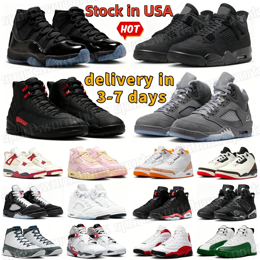 Designer Men Basketball Shoes 3s 4s 11s 12s 1s Sneakers Black Cat 4 Wolf Grey 5s White Cement Pure Money Bloodline Thunder Outdoor Sports Women T