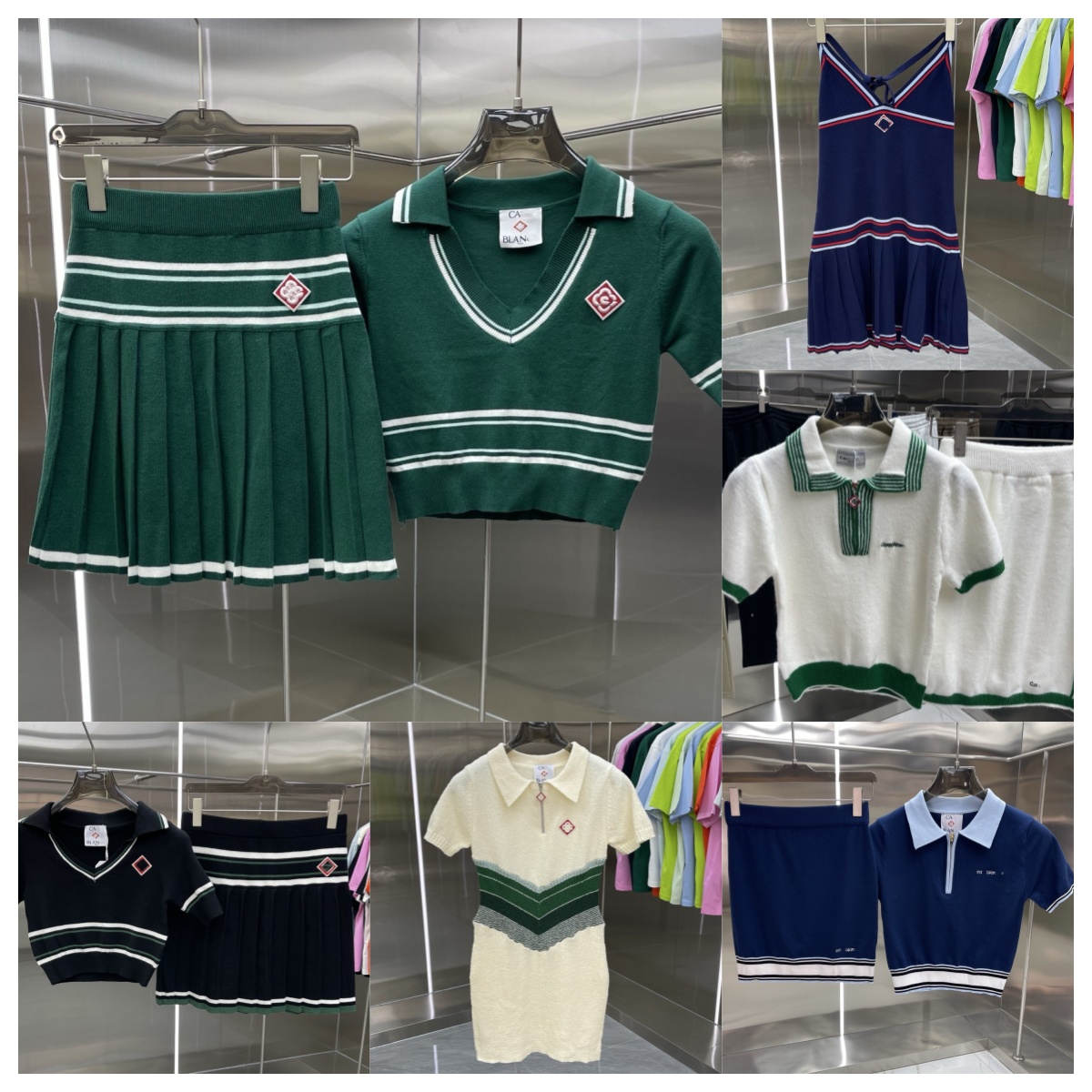 Ensemble deux pièces en tricot de styliste pour femmes, Preppy, demi-fermeture éclair, col Polo, haut en tricot, coton de haute qualité, respiran
