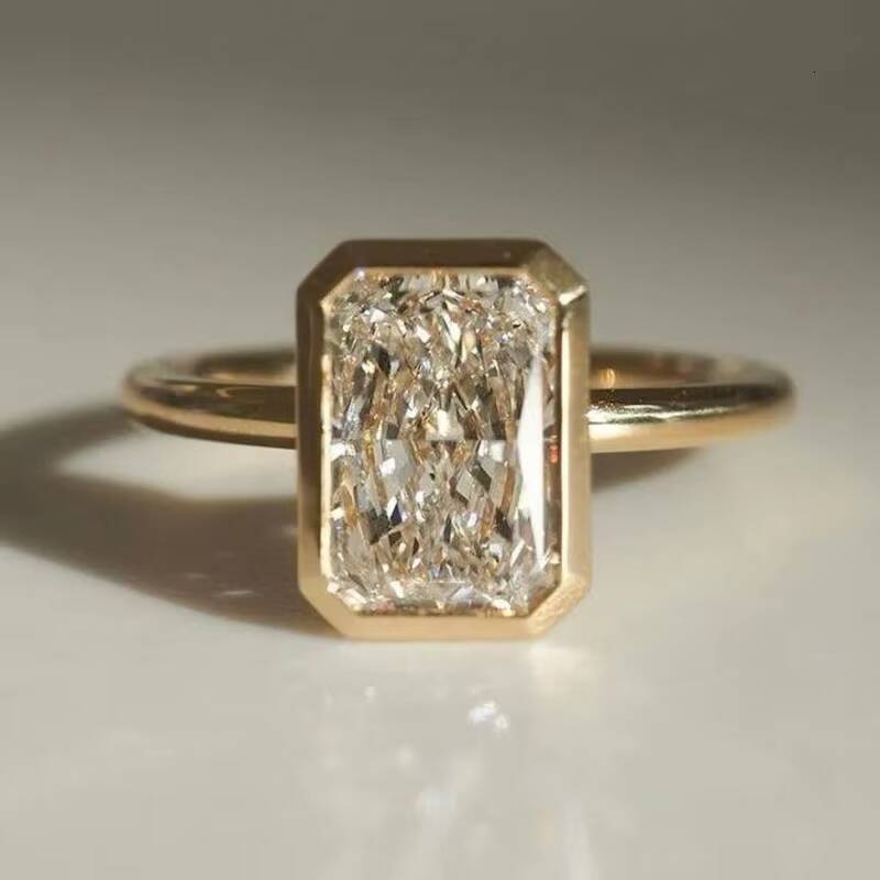 14k 18k Solid Gold Lab Grown Diamond Engagement Ring for Men Women Igi Certified 2ct 3ct Pinky Jewelry Custom Bezel Solitaire