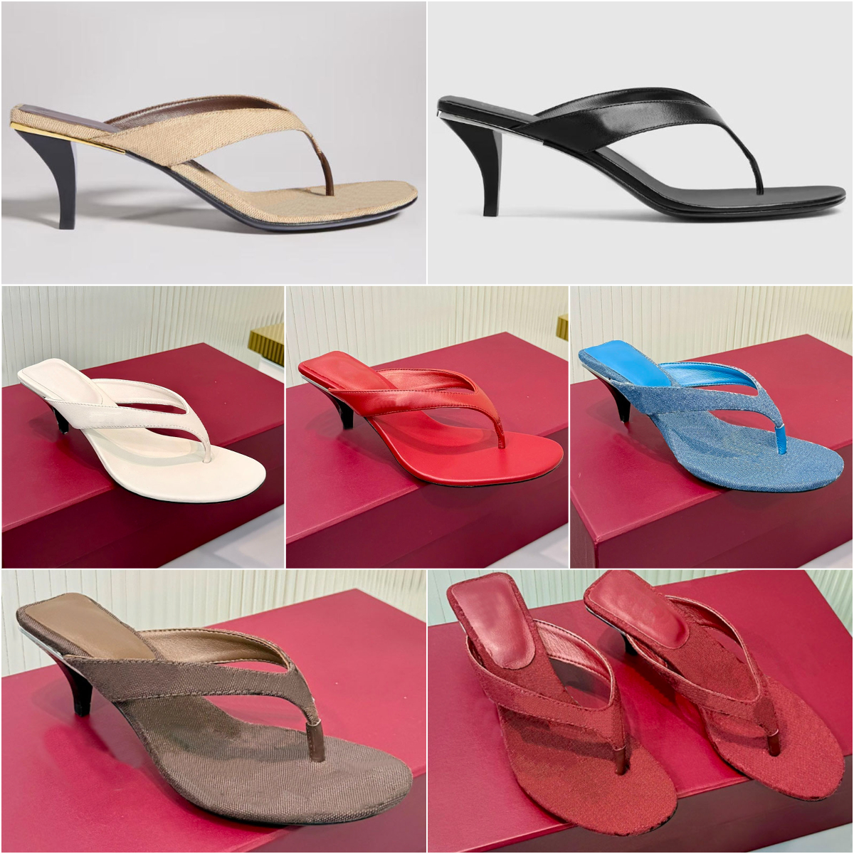 Womens thong flip flops slippers designer sandals women kitten heels mules luxury slides denim sandals designer women sliders canvas sandale leather