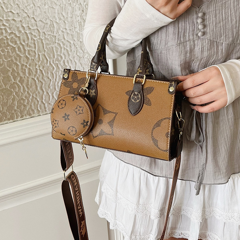 free shipping 2026 Designer bag Vintage Monogram Women's Top Handle Bag, European Style Large Capacity Shoulder Crossbody Commuter Tote Purse