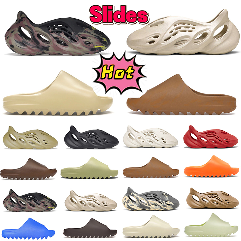 Designer slides Sandals foam runners Men Women Slide Slippers Desert sand Ochre Onyx Resin Mist Soot Azure sliders shoes mens Slipper womens summ-image-906846381