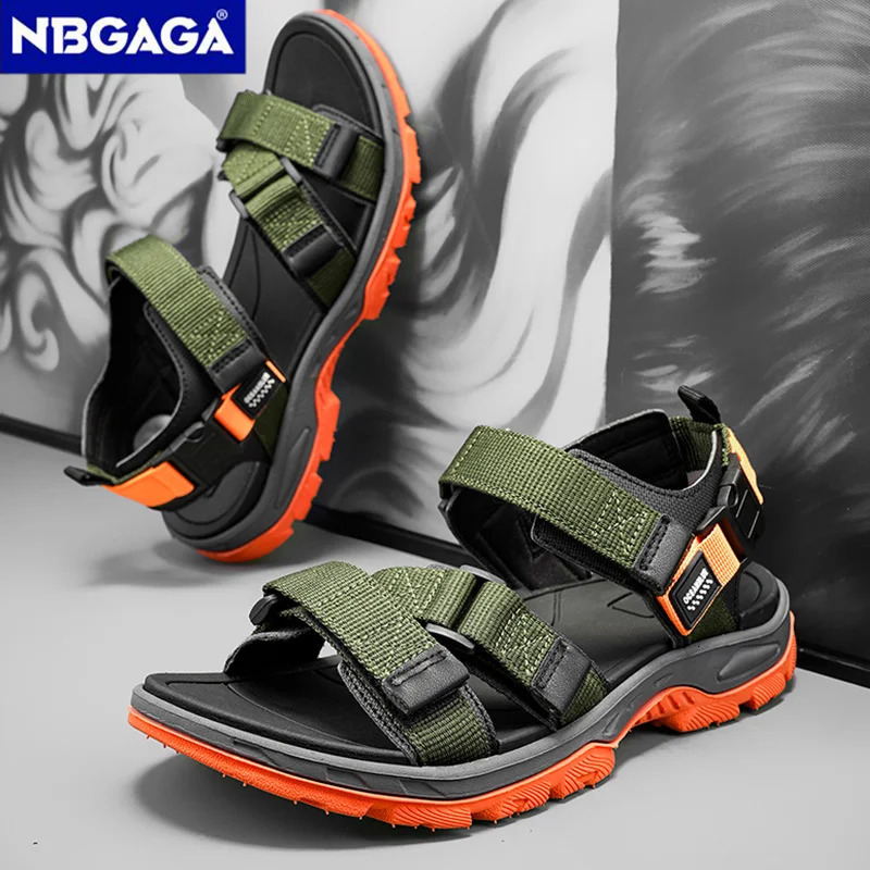 Summer Mens Sandals Trendy Casual Outdoor Sport Shoes for Holidays Beach Breathable Wear-Resistant Hiking Walking Sandals 260601BJ