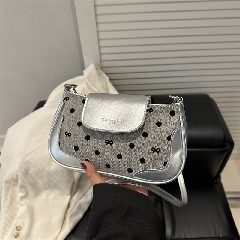 Korean-style Trendy Underarm Bag - Spring New Model Fashionable Polka Dot Designer Small Square Bag With High-quality Shoulder Crossbody Bag Texture