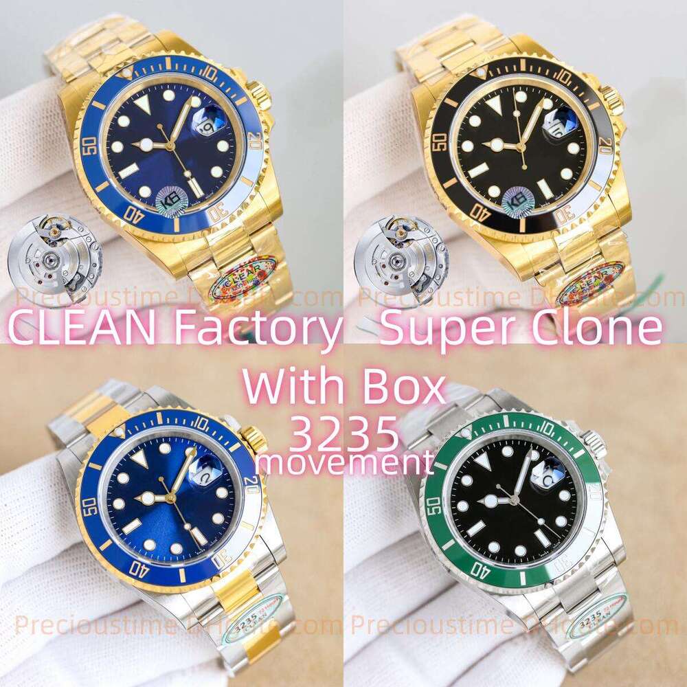 CLEAN 41mm Superclone 3235 Movement Automatic Designer Mens Watch With Box nical Ceramic bezel Stainless Steel Luminous Waterproof High Quality clea