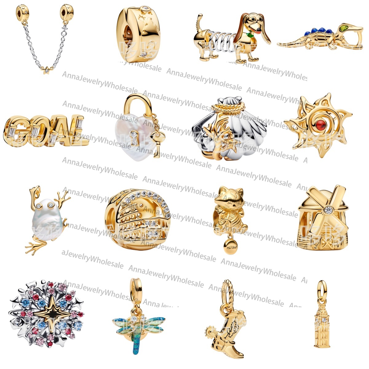 NEW Charms 925 Silver Toy Slinky Dog Alligator Charm with box gold pendant Beads Fit Bracelet Bangle Necklace For Women Designer Luxury Jewelry Part
