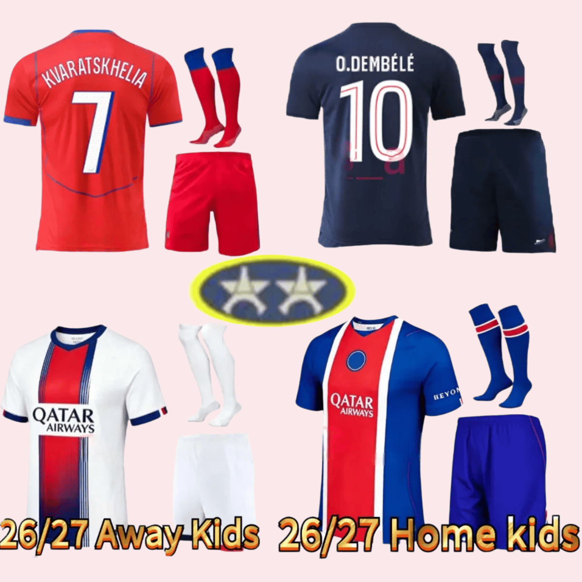 Psges Jersey 25 26 27 Ousmane Dembele Kvaratskhelia Maillot De kids Football Shirt Gianluigi Donnarumma Kit Soccer Jerseys Kids Paris St Germain Jer